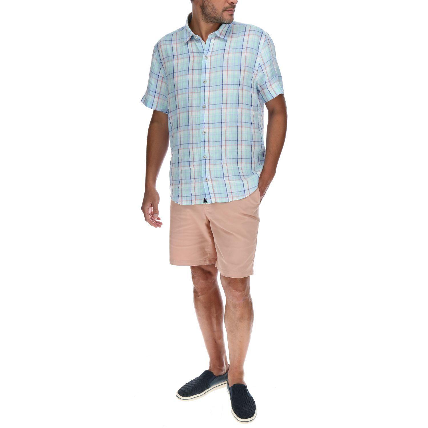 Camisa Lino Hombre Linenplaid Multicolor Rockford-4