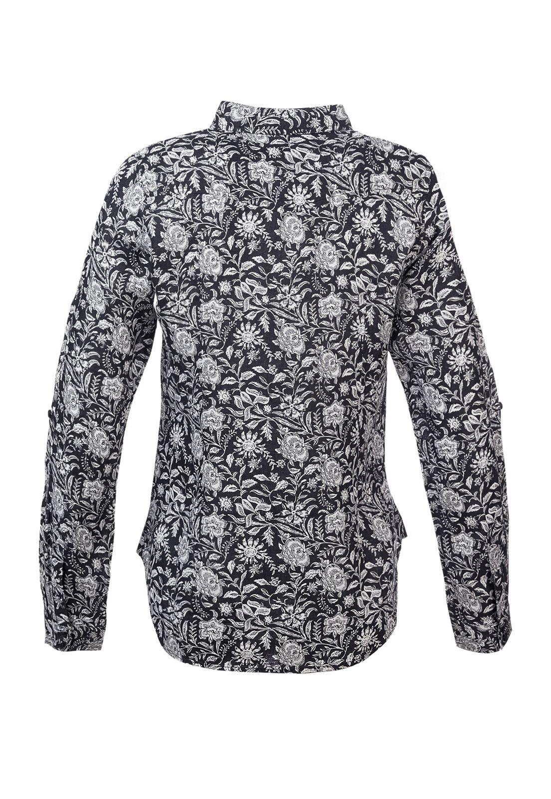 Blusa Lino Orgánico Lirioprint Gris Osc Mujer-3