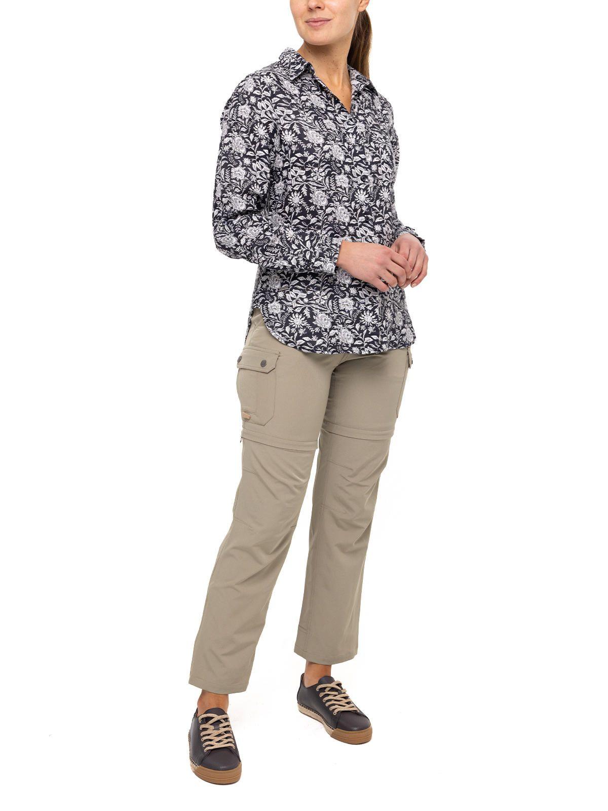 Blusa Lino Orgánico Lirioprint Gris Osc Mujer-7