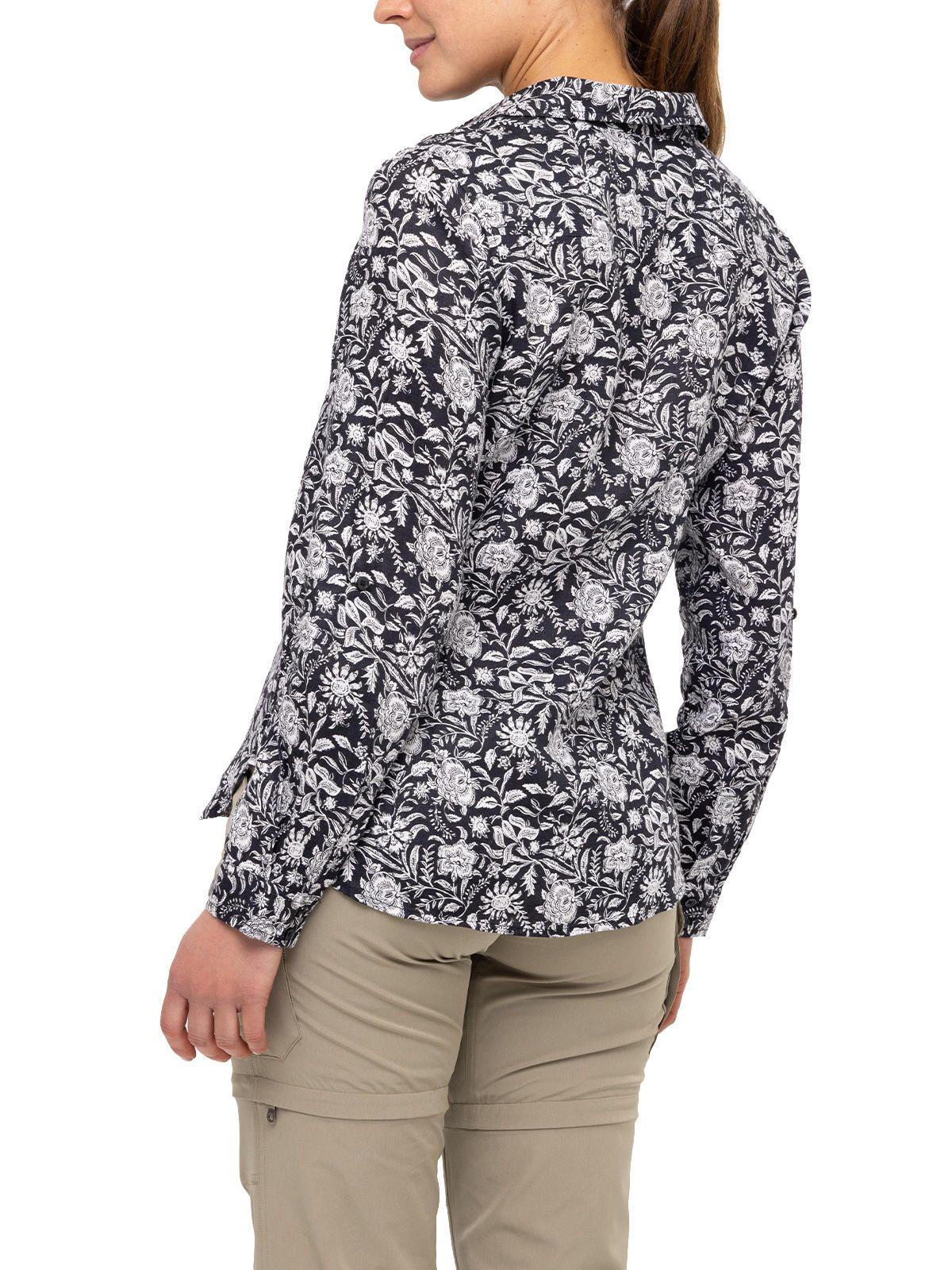 Blusa Lino Orgánico Lirioprint Gris Osc Mujer-5