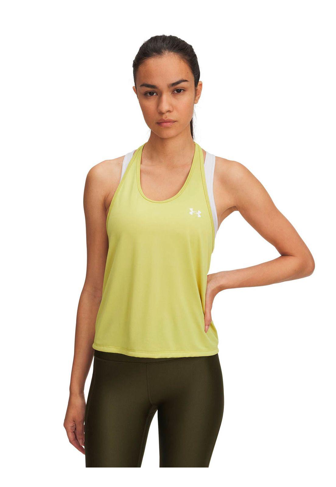 Polera Sin mangass Training  mujer Tech Swing amarillo -0
