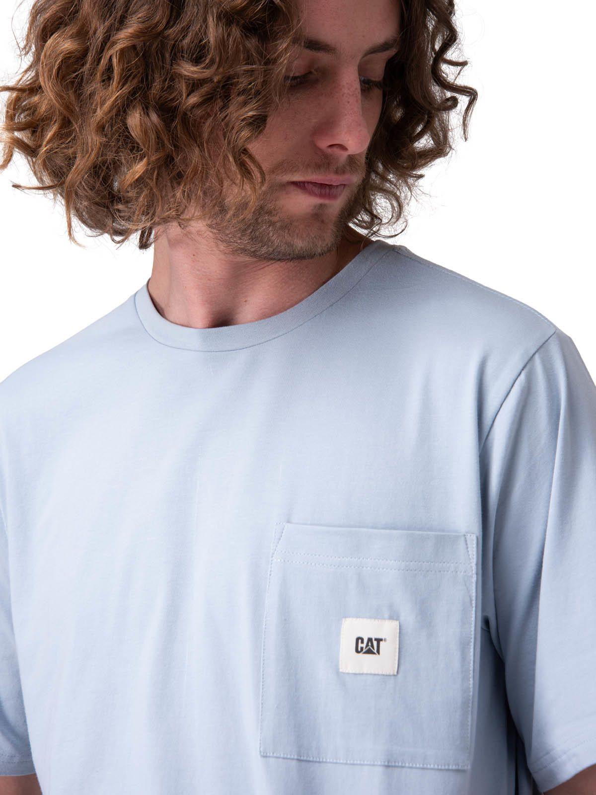 Polera Manga Corta Solid Pocket Label T Hombre Celeste-3