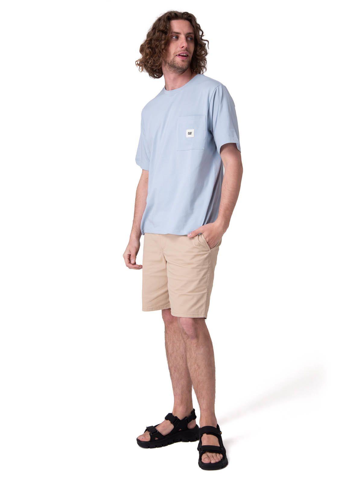 Polera Manga Corta Solid Pocket Label T Hombre Celeste-4