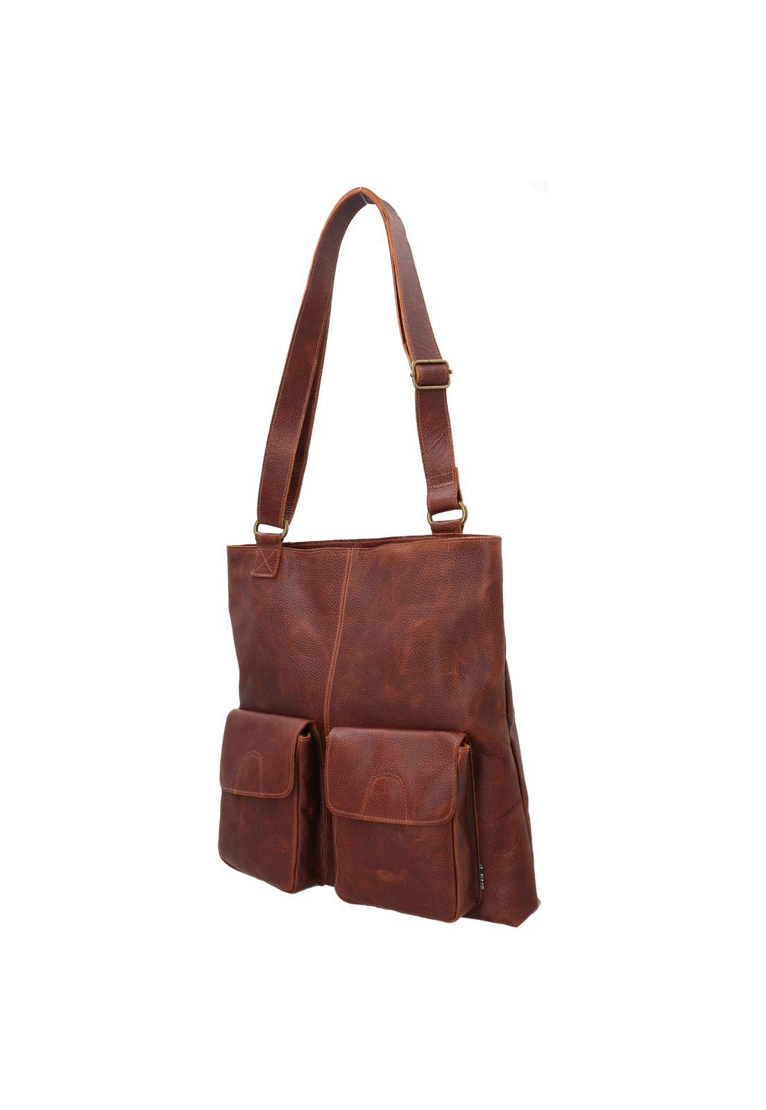 Cartera Cuero Mujer Amber Bag Café-1