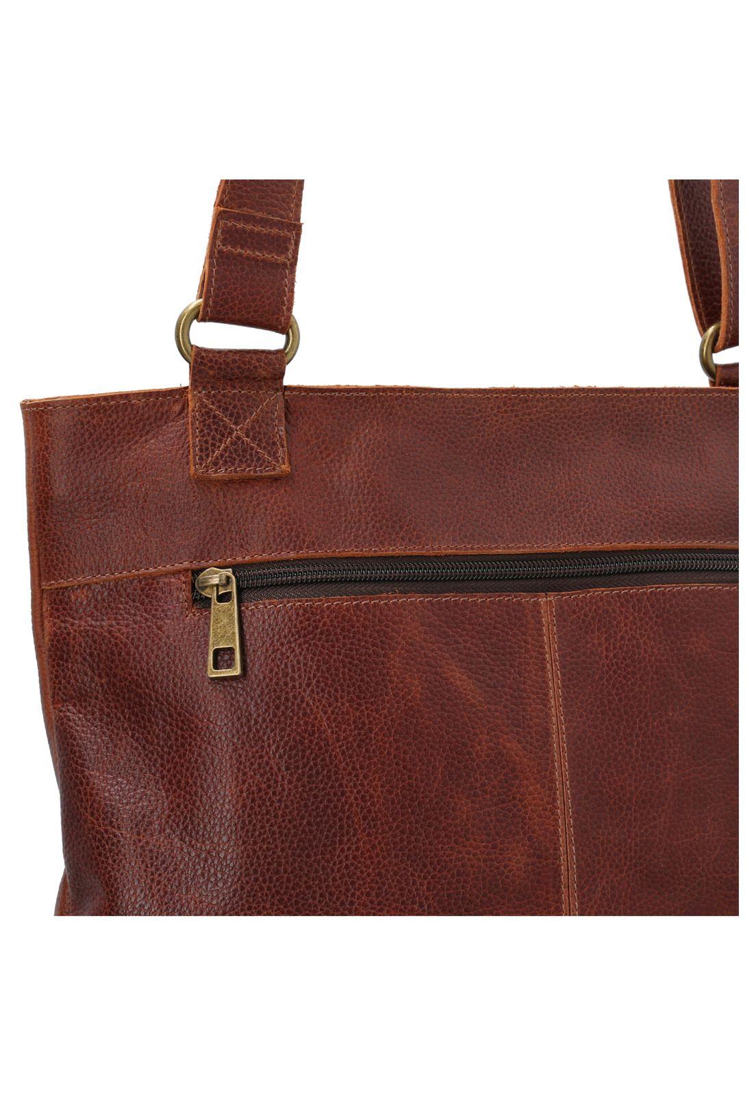 Cartera Cuero Mujer Amber Bag Café-3