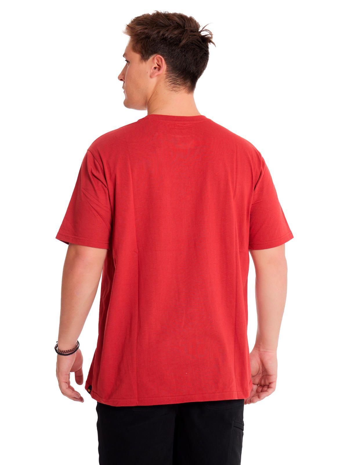 Polera Manga Corta Hombre Caterpillar Logo Tee Rojo-3