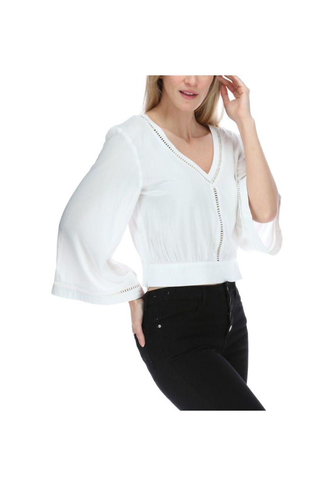 Blusa Ml Mujer Annie L/S Woven Top Blanco-3