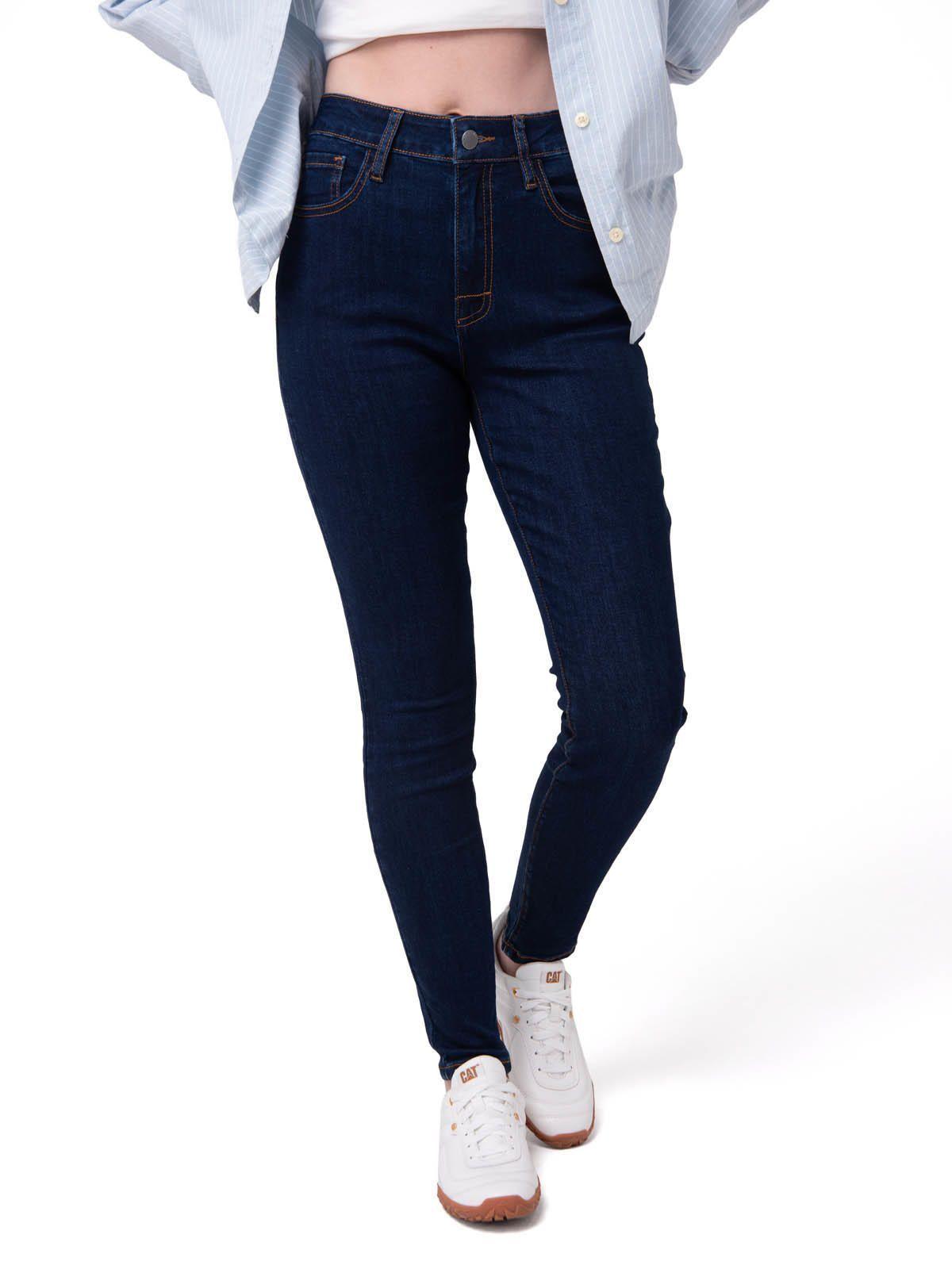 Jeans Stretch Mujer Mid-Rise Azul Oscuro-0