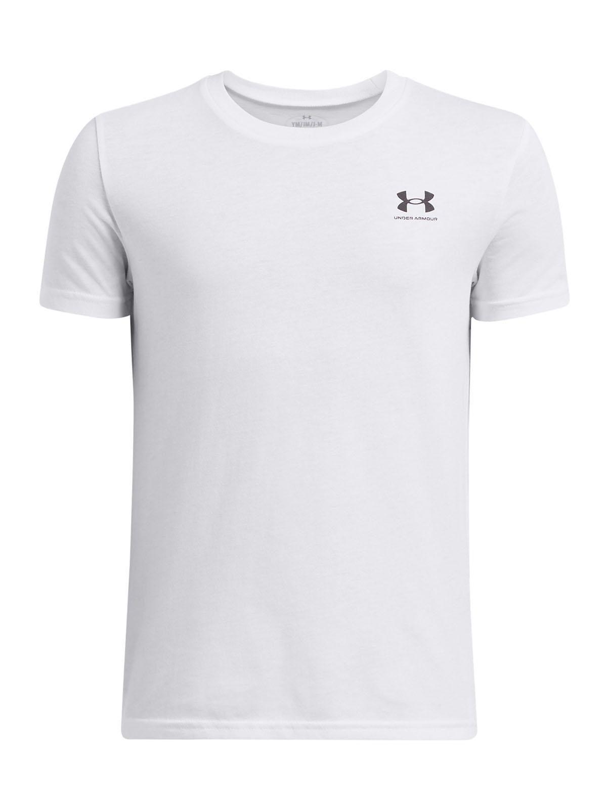 Polera Manga Corta Ua Sportstyle Lc Blanco Para Niño-0