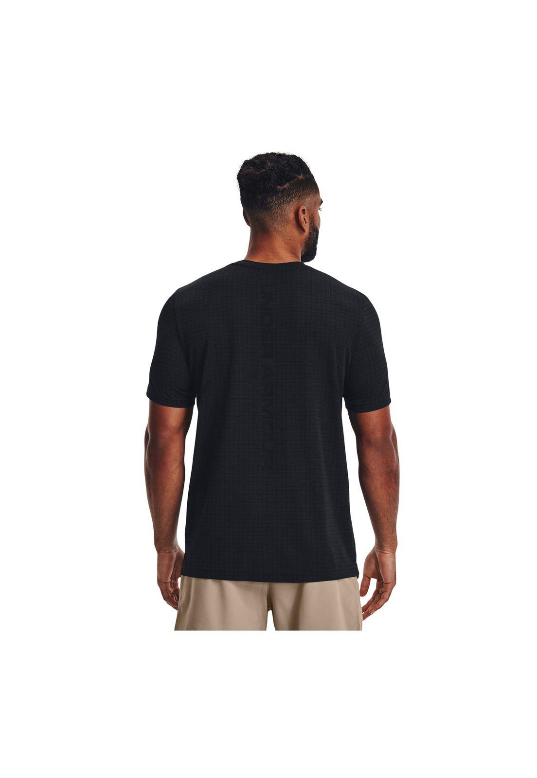 Polera M/C Training Seamless Grid Negro Hombre-1