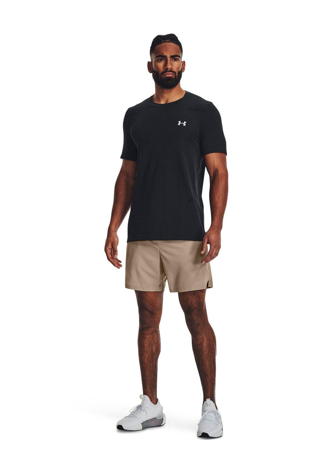 Polera M/C Training Seamless Grid Negro Hombre-5