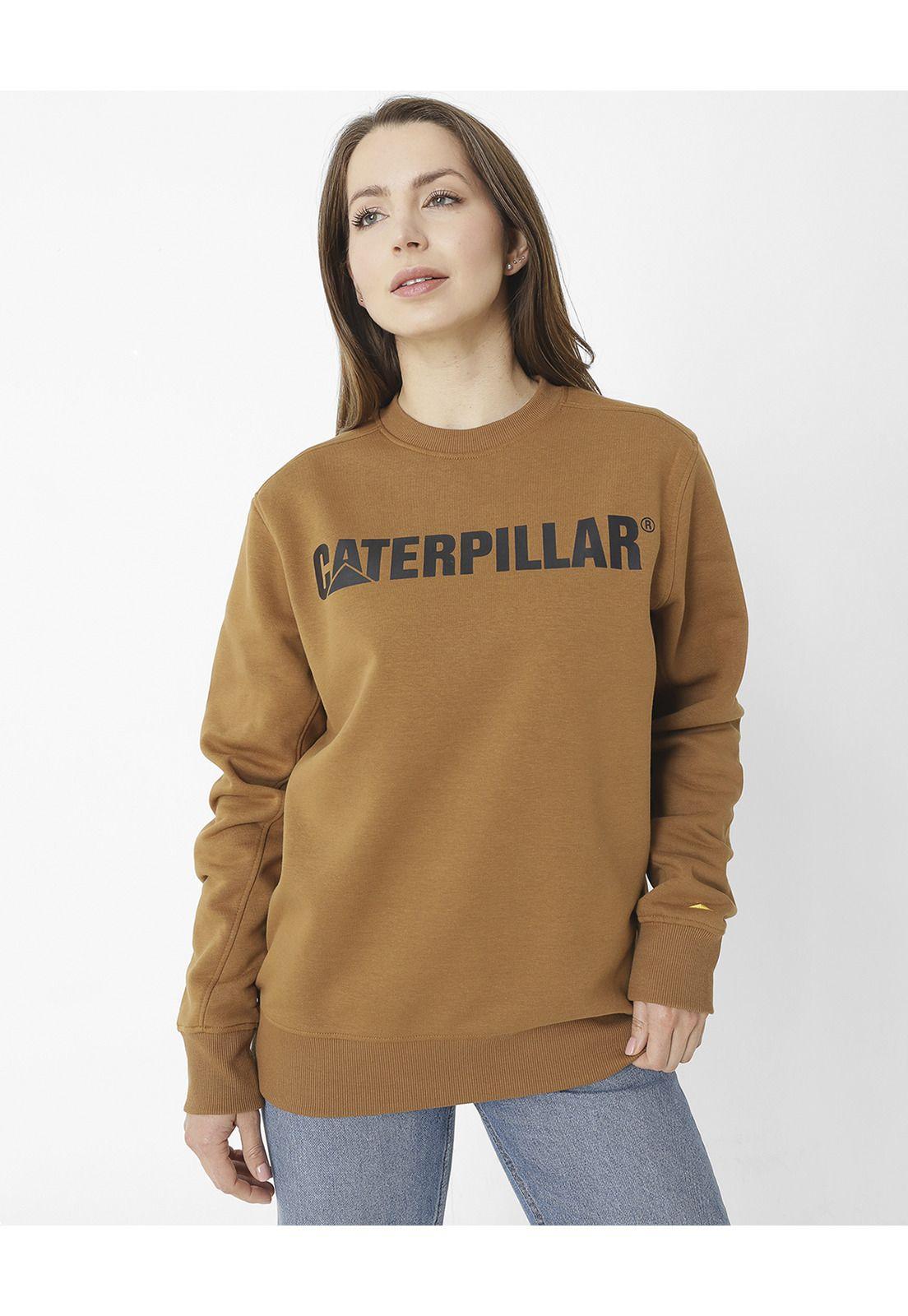 Polerón Caterpillar Logo Cre Café Unisex-3