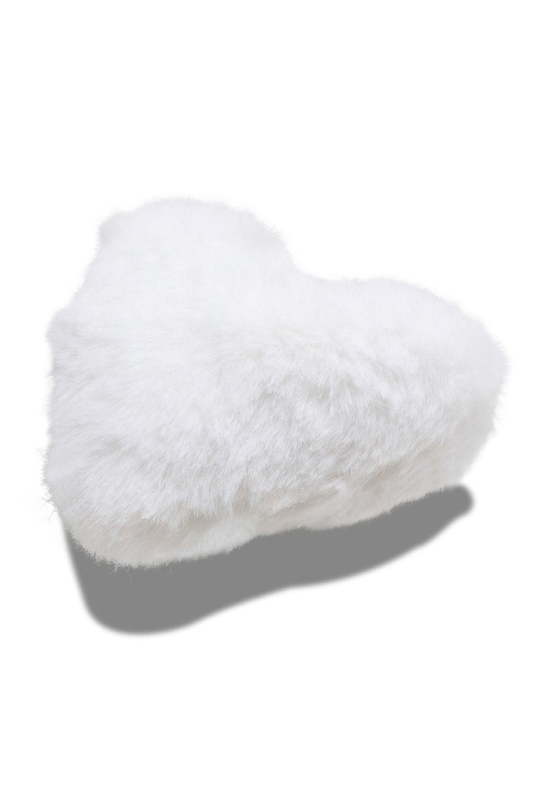 Jibbitz Corazón Fluffy Blanco-2