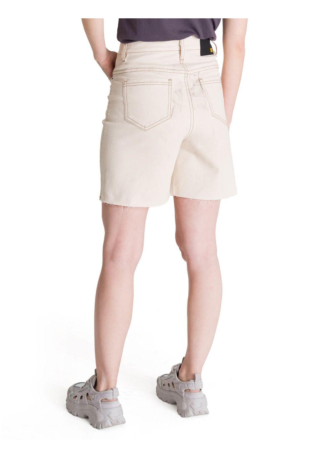 Short Tiro Alto Denim Mujer Cowboy Beige-3