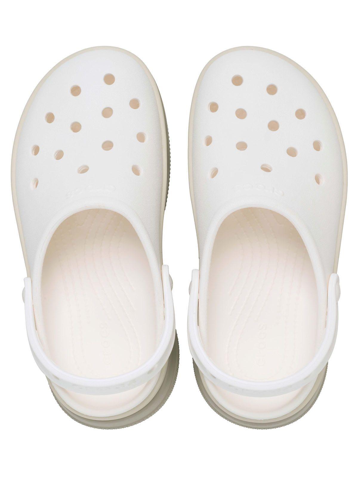 Zueco Crocs Mujer Platforma Stacked Clog Blanco-4
