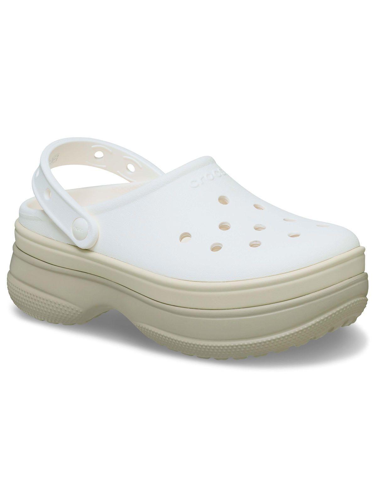 Zueco Crocs Mujer Platforma Stacked Clog Blanco-6