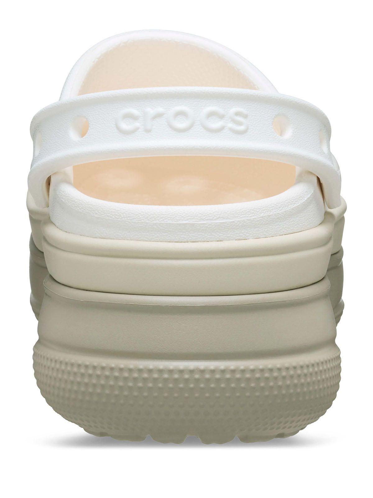 Zueco Crocs Mujer Platforma Stacked Clog Blanco-7