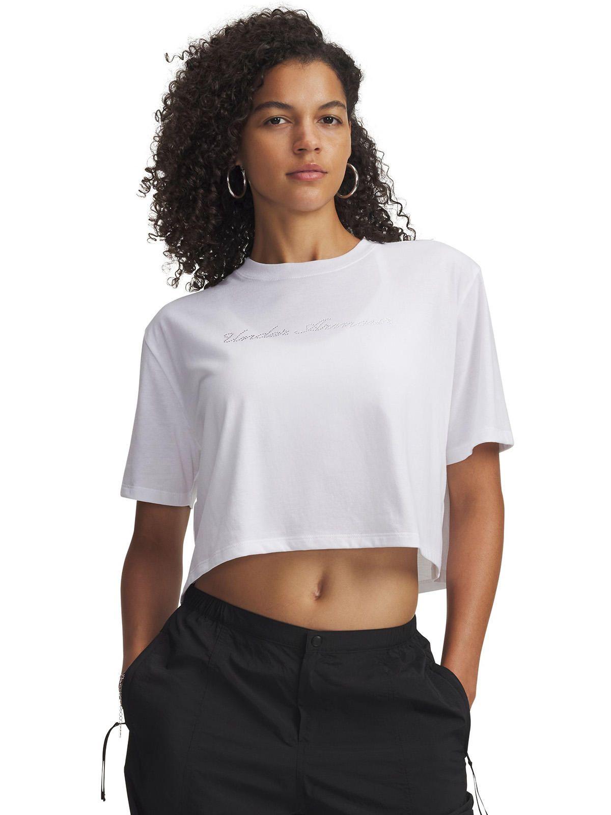 Polera M/C Mujer W Wordmark Crop Ss Polera Blanco-0