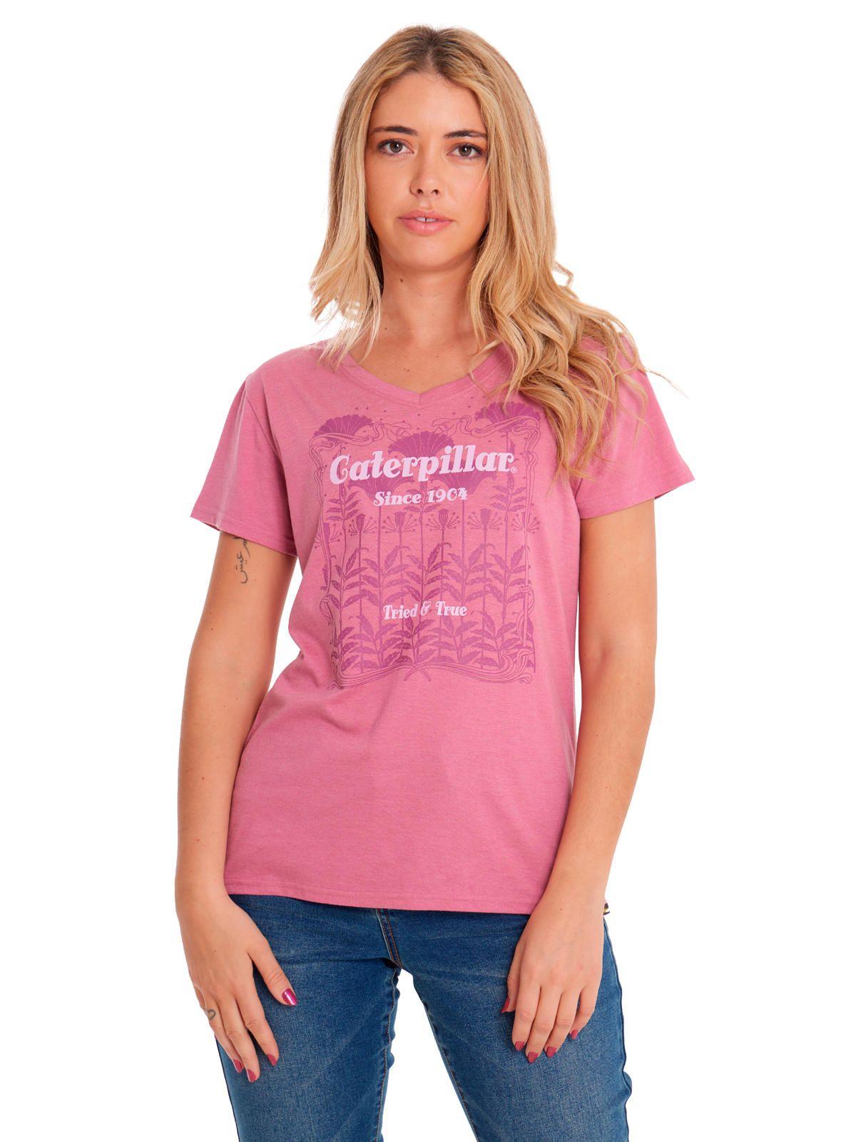 Polera Manga Corta Mujer W V-Neck Graphic1 Rosado-0