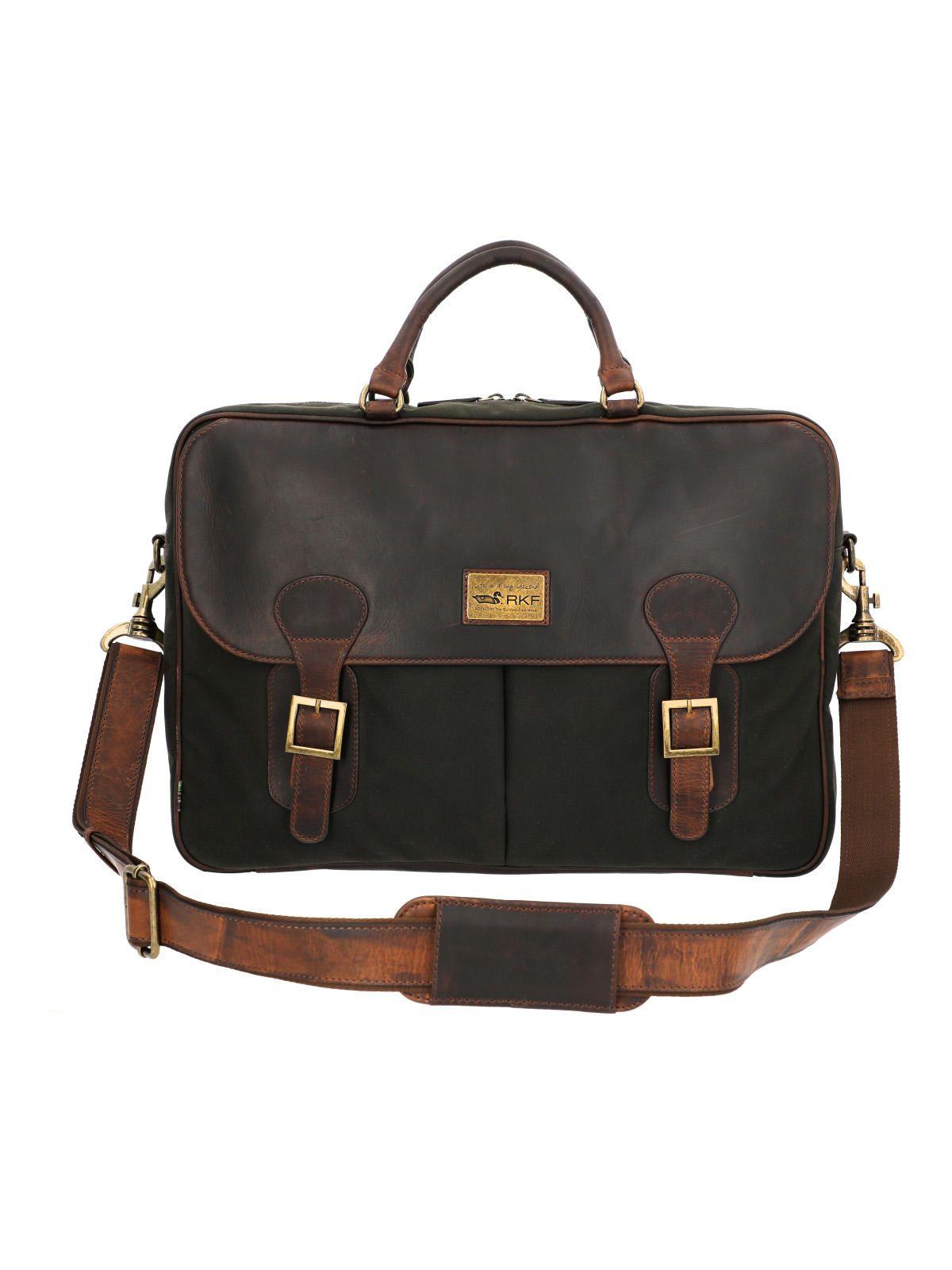 Maletin Canvas Engrasado Cuero Uk Telford Café-3