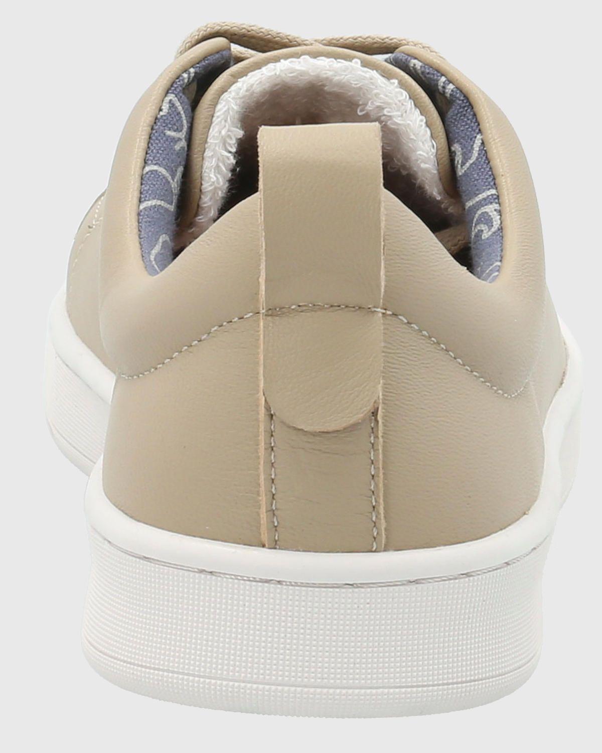 Zapatilla Cuero Mujer Tottem Beige-6