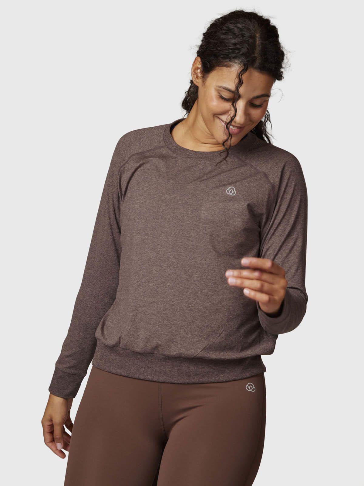 Polerón Mujer Crew Neck Café-0