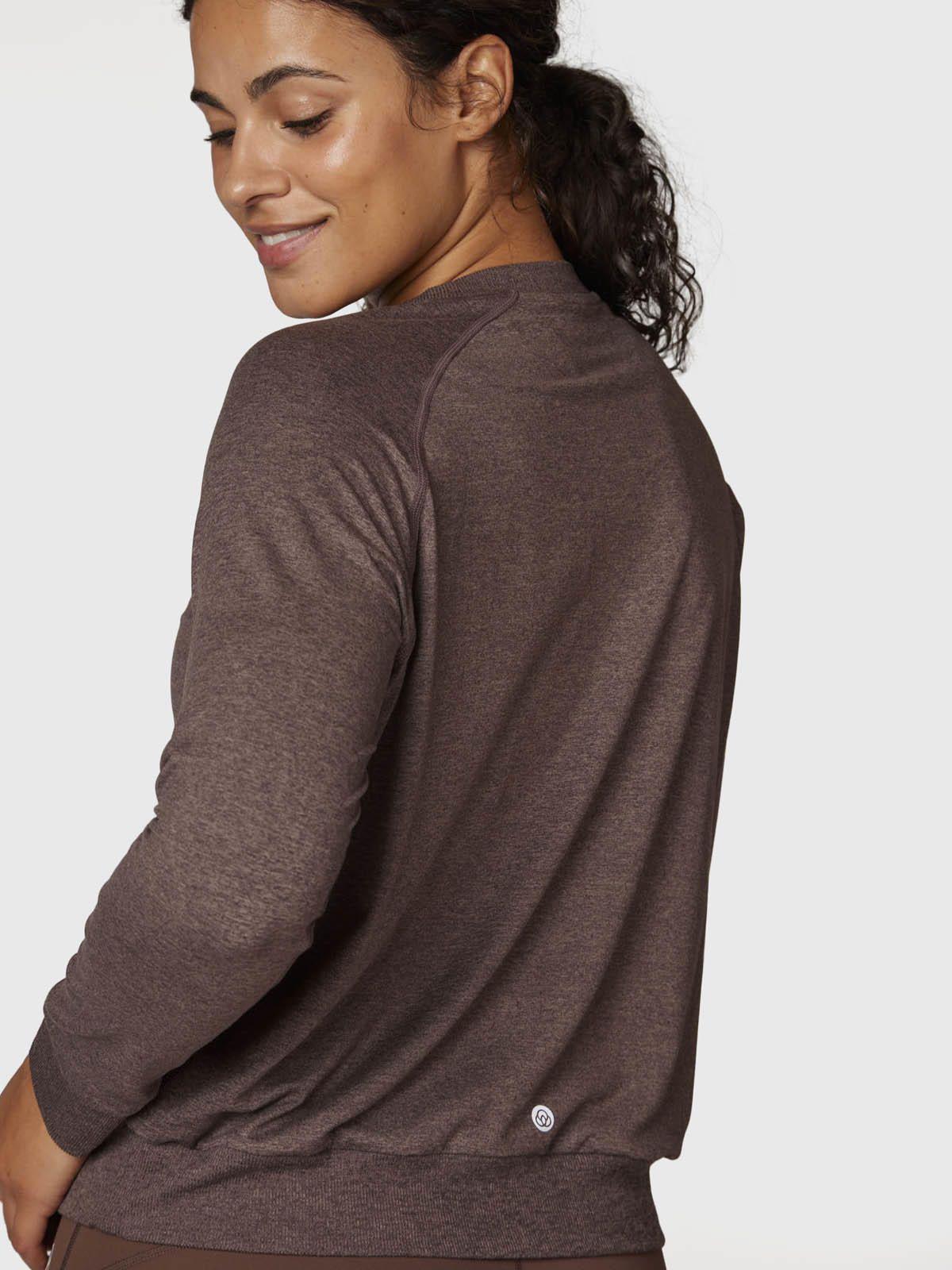 Polerón Mujer Crew Neck Café-1
