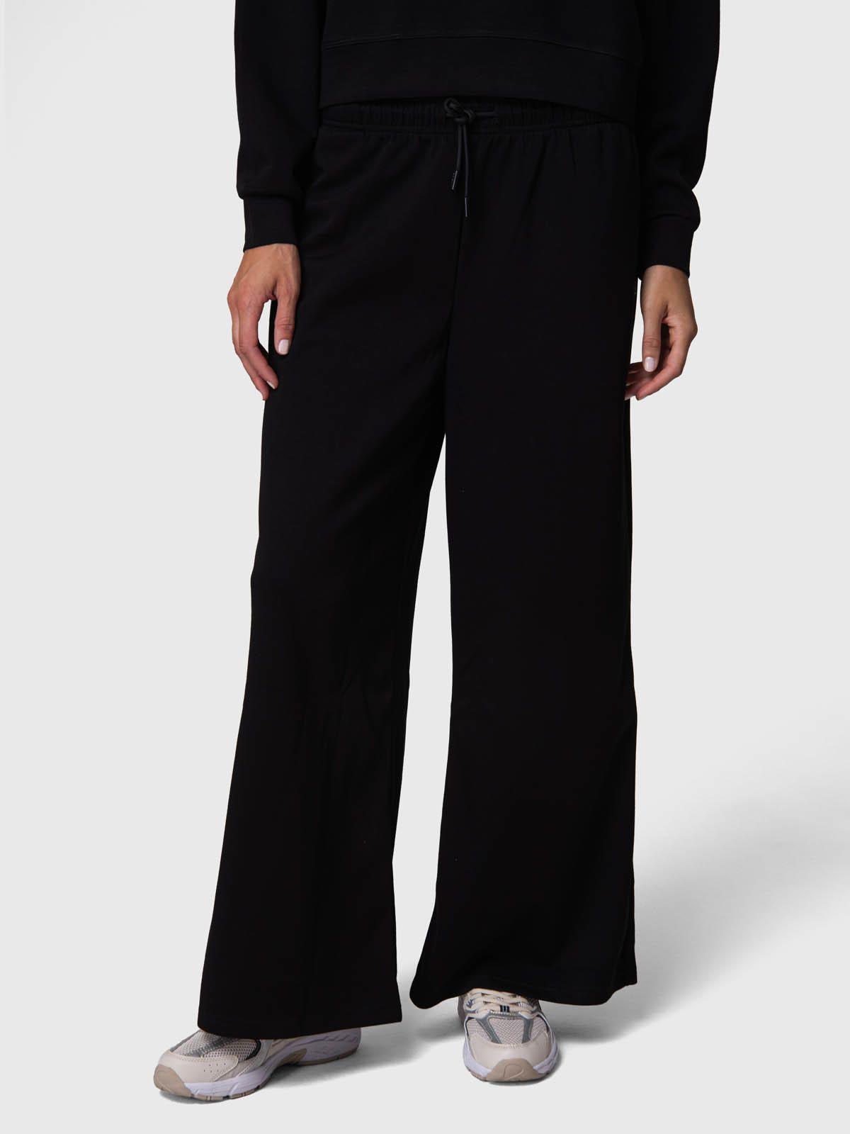 Pantalon Buzo Mujer Wide Leg Paz Rec Negro-0