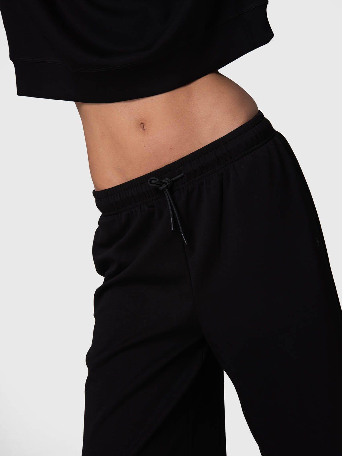 Pantalon Buzo Mujer Wide Leg Paz Rec Negro-3