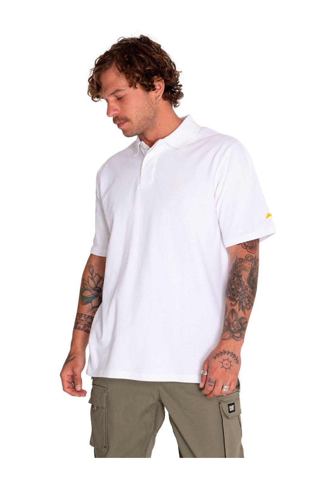 Polera Polo Hombre Logo Pique Polo Blanco-1