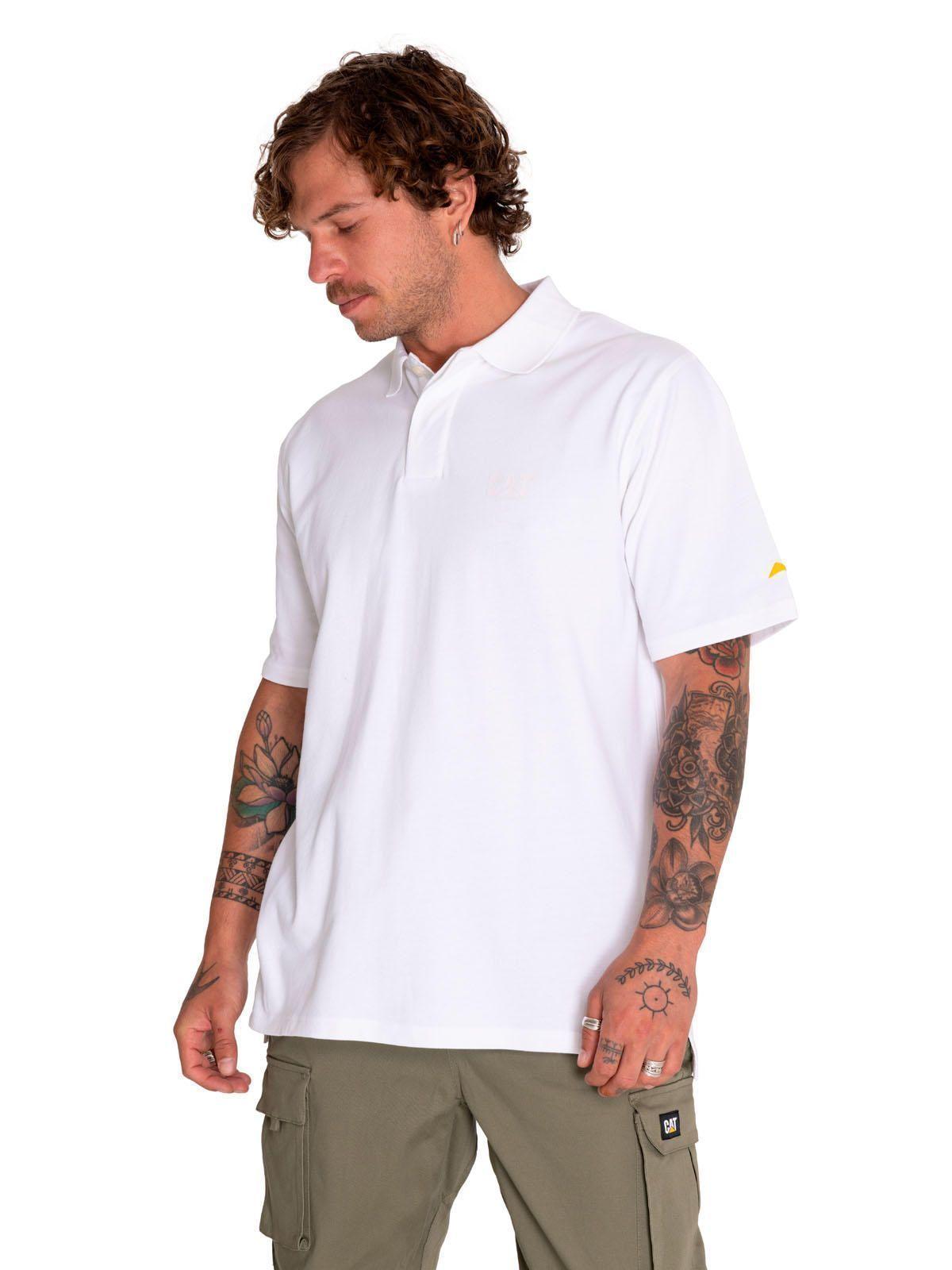 Polera Polo Hombre Logo Pique Polo Blanco-1