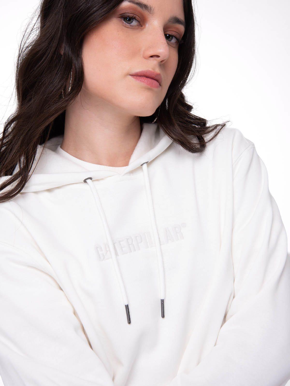 Polerón Mujer W Fleece Caterpillar Blanco-3