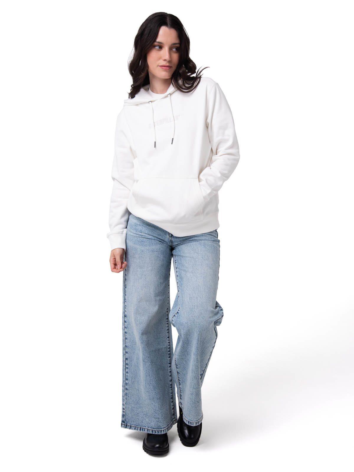 Polerón Mujer W Fleece Caterpillar Blanco-4