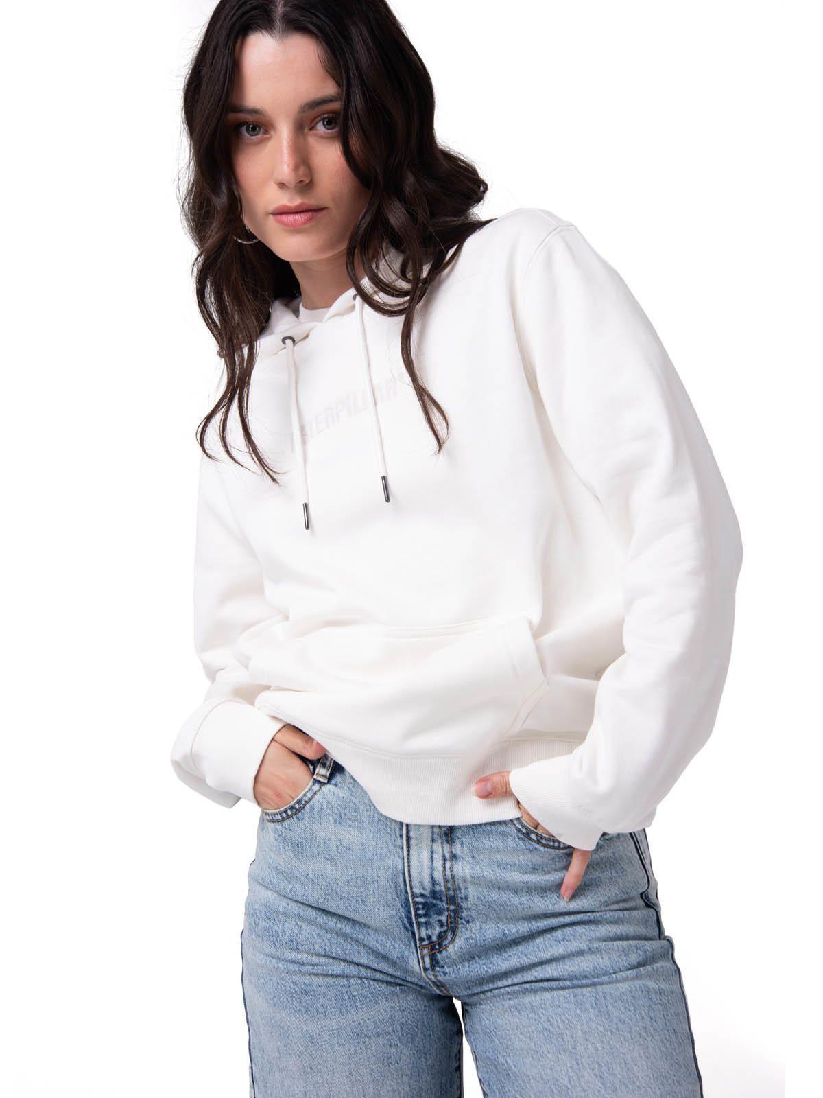 Polerón Mujer W Fleece Caterpillar Blanco-0