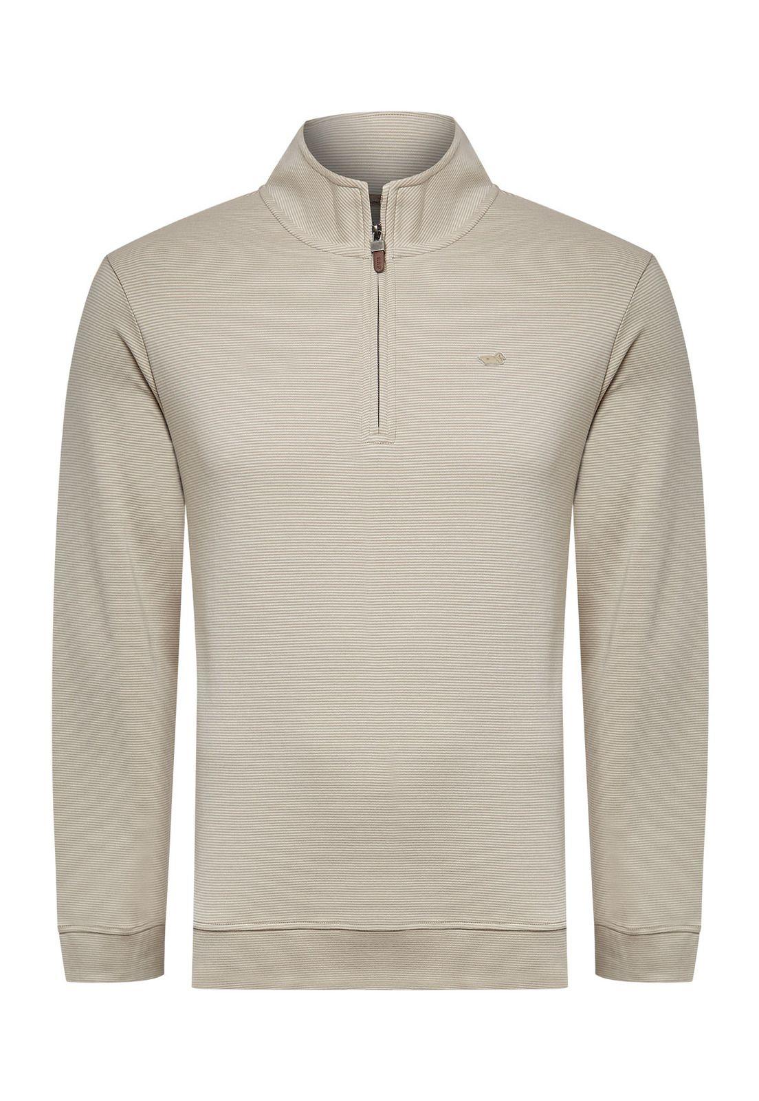Polerón Algodón Pima Hombre Rimistripe Beige-0