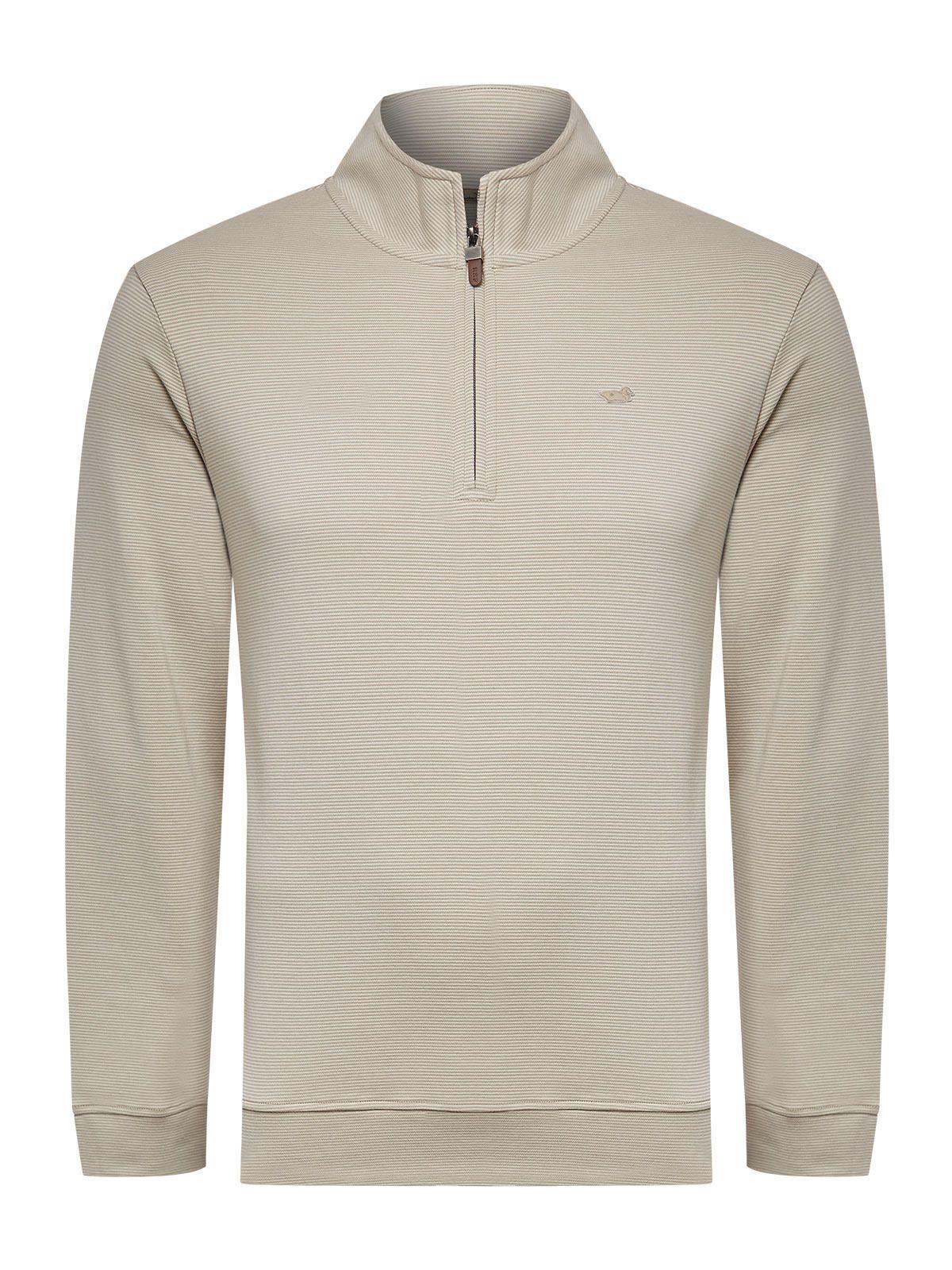 Polerón Algodón Pima Hombre Rimistripe Beige-0