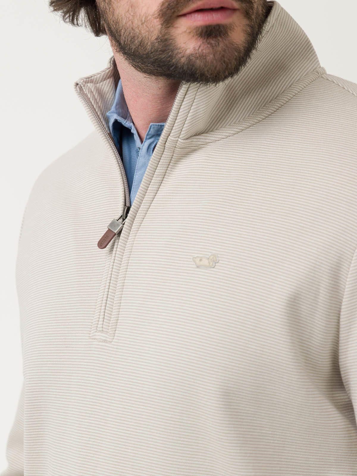 Polerón Algodón Pima Hombre Rimistripe Beige-6
