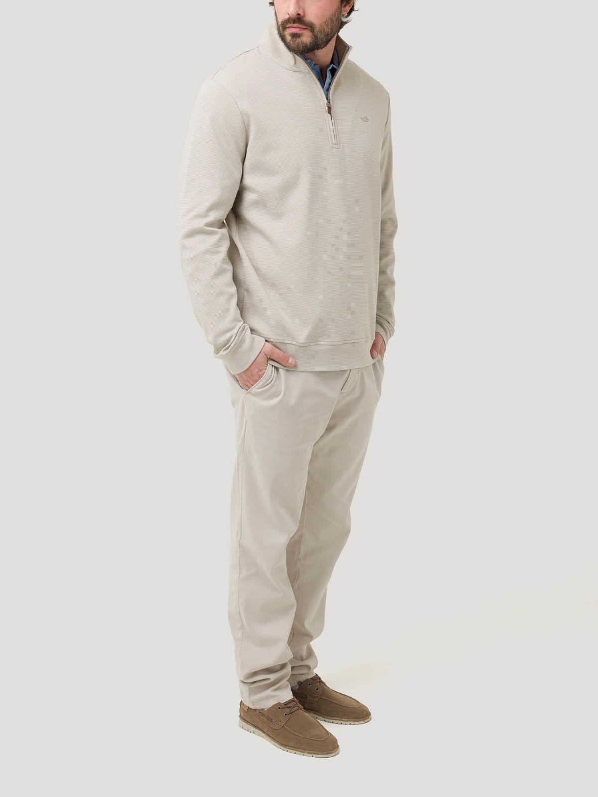 Polerón Algodón Pima Hombre Rimistripe Beige-7