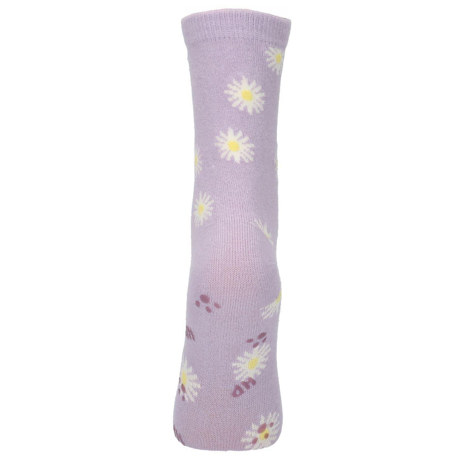 Calcetín Algodón Niña Daisy Morado-1