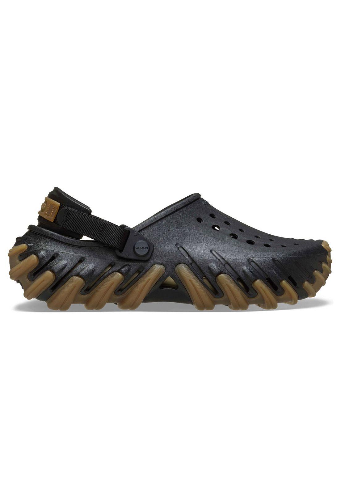 Zueco Crocs Hombre Echo Clog Negro Con Café-0