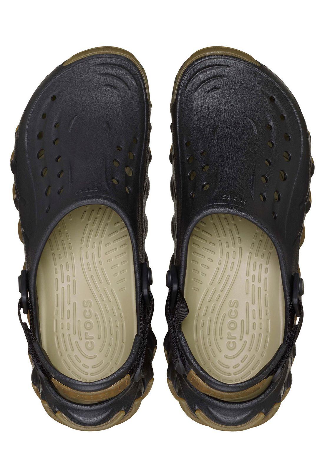 Zueco Crocs Hombre Echo Clog Negro Con Café-4
