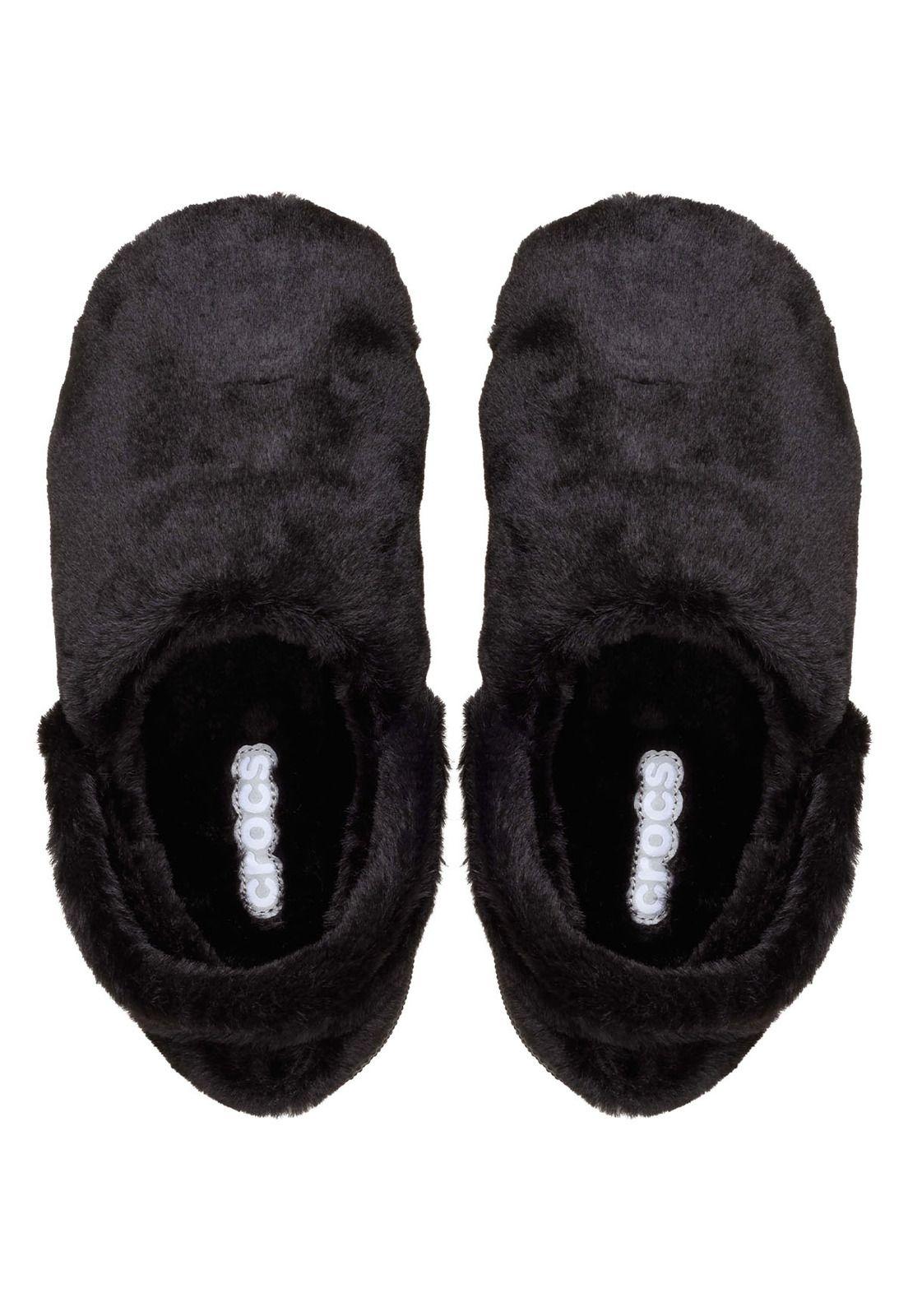Zueco Crocs Mujer Unfurgettable Peludo Negro-3