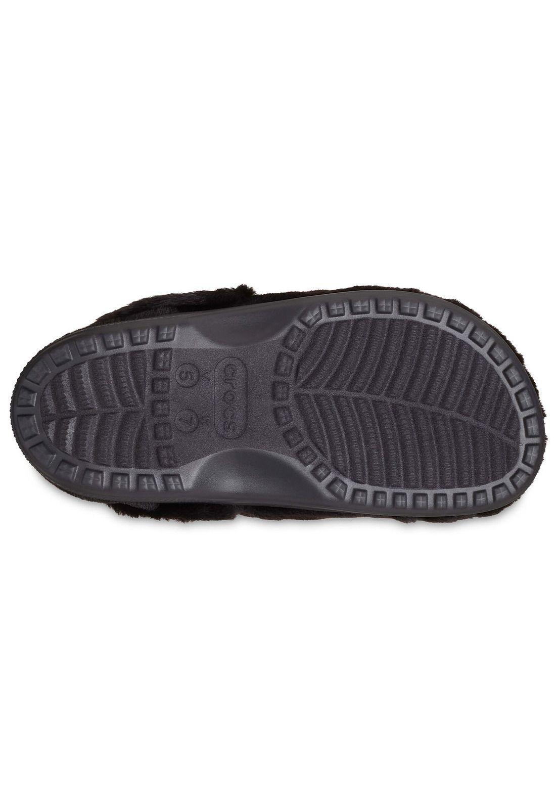 Zueco Crocs Mujer Unfurgettable Peludo Negro-4