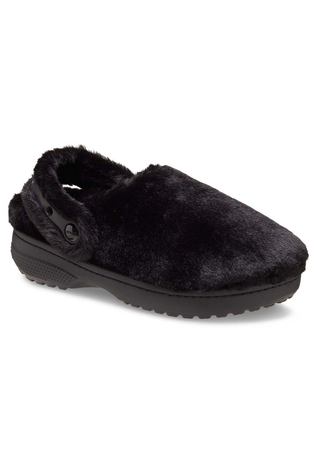Zueco Crocs Mujer Unfurgettable Peludo Negro-5