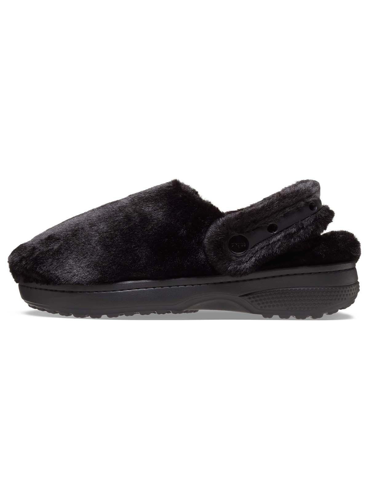 Zueco Crocs Mujer Unfurgettable Peludo Negro-2