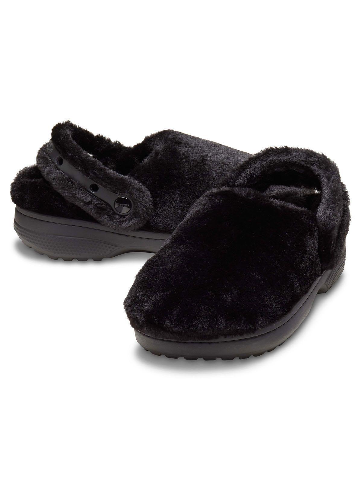 Zueco Crocs Mujer Unfurgettable Peludo Negro-3