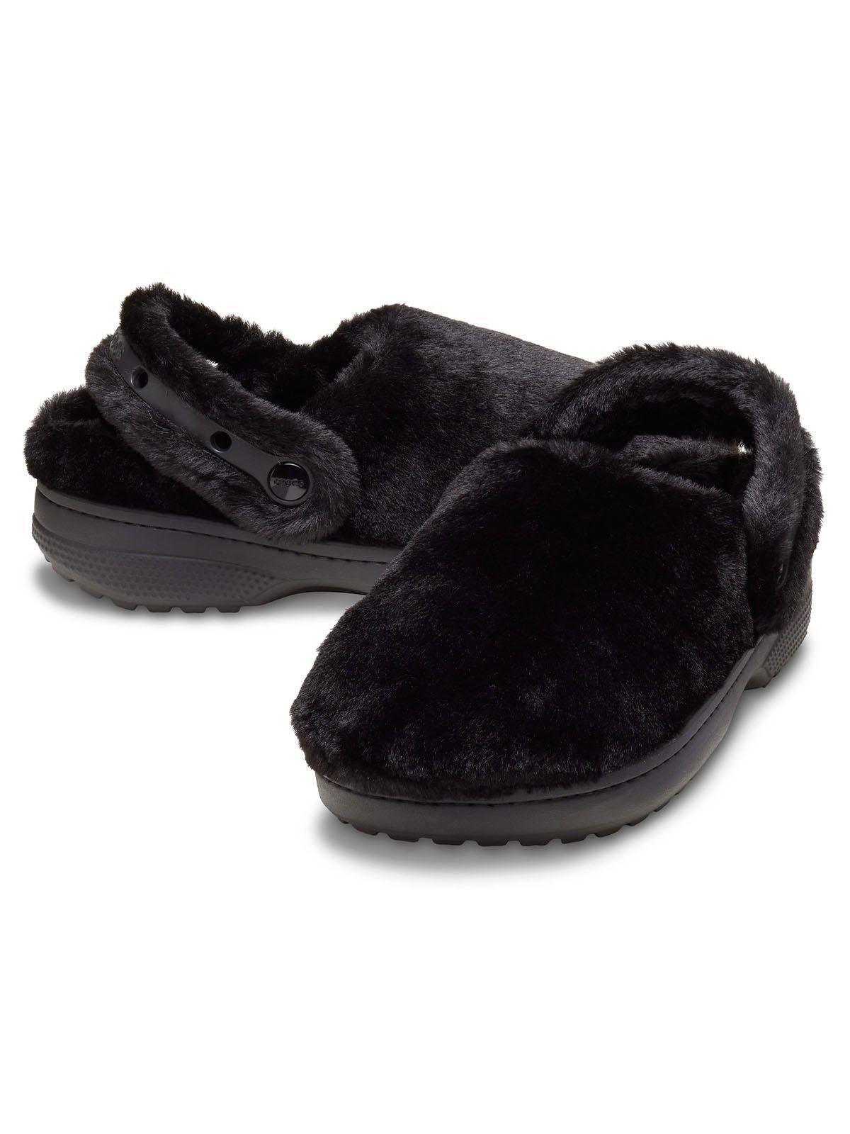 Zueco Crocs Mujer Unfurgettable Peludo Negro-3