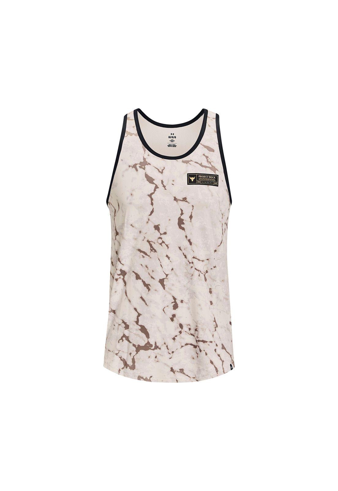Polera S/M Train Project Rock Muscle Blanco Hombre-0