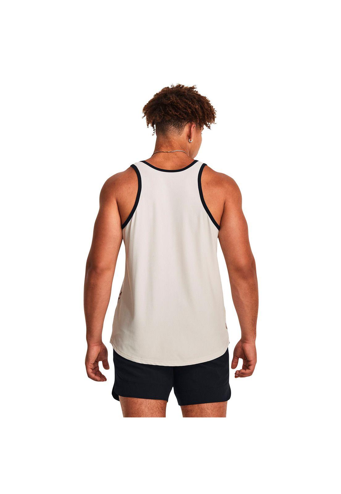 Polera S/M Train Project Rock Muscle Blanco Hombre-4