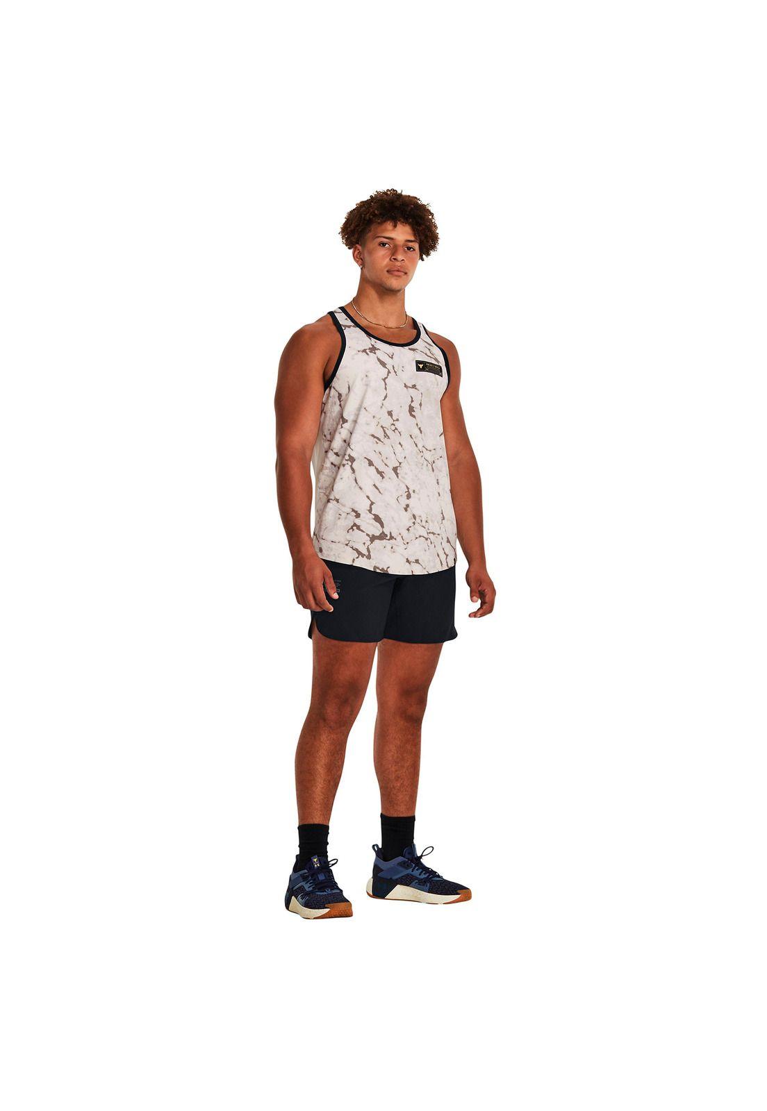 Polera S/M Train Project Rock Muscle Blanco Hombre-5
